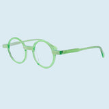 Arlo Retro Round Acetate Eyeglasses Frame Round Frames Southood Clear Green 