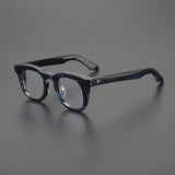 Artur Vintage Thick Acetate Glasses Frame Rectangle Frames Southood Stripe Blue 