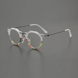 Ava Vintage Round Acetate Glasses Frame Round Frames Southood Clear 
