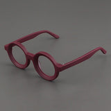 Ayers Retro Acetate Glasses Frame Round Frames Southood Matte Red 