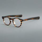 Basilio Round Acetate Glasses Frame Round Frames Southood Leopard 