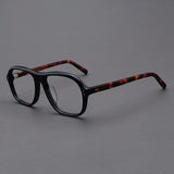 Beal Retro Acetate Eyeglasses Frame Aviator Frames Southood Black Leopard 