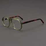 Beal Retro Acetate Eyeglasses Frame Aviator Frames Southood Green Leopard 