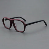 Beal Retro Acetate Eyeglasses Frame Aviator Frames Southood Matte Red Black 