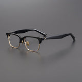 Benji Browline Acetate Glasses Frame Browline Frames Southood Black 