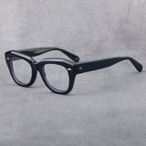 Bersh Retro Acetate Glasses Frame Round Frames Southood Black 