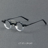 Bert Small Retro Round Acetate Frame Round Frames Southood BlackClear 