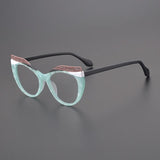 Bess Acetate Cat Eye Glasses Frame Cat Eye Frames Southood Matte Blue 