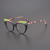 Bess Acetate Cat Eye Glasses Frame Cat Eye Frames Southood Matte Leopard 