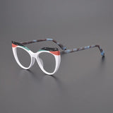 Bess Acetate Cat Eye Glasses Frame Cat Eye Frames Southood Matte White 