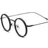 Parson Round Acetate Titanium Glasses Frame