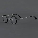 Botolf Vintage Round Acetate Glasses Frame Round Frames Southood Black Silver 