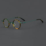 Botolf Vintage Round Acetate Glasses Frame Round Frames Southood Green Leopard 