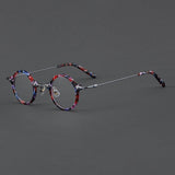 Botolf Vintage Round Acetate Glasses Frame Round Frames Southood Purple Floral 