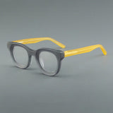 Cade Vintage Acetate Glasses Frame Cat Eye Frames Southood Grey Yellow 