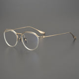 Cain Vintage Titanium Eyeglasses Frame Aviator Frames Southood Gold Transparent 