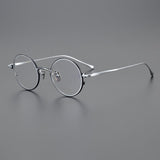 Chris Vintage Round Titanium Eyeglasses Frame Round Frames Southood Black silver 