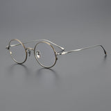 Chris Vintage Round Titanium Eyeglasses Frame Round Frames Southood Bronze gun 
