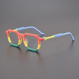 Clynt Acetate Rectangle Glasses Frame Rectangle Frames Southood Matte Red Yellow 
