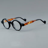 Colin Vintage Round Acetate Glasses Frame Round Frames Southood Black Leopard 
