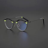 Cort Acetate Titanium Glasses Frame Round Frames Southood Black gray 