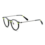Cort Acetate Titanium Glasses Frame Round Frames Southood Gray black 