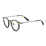 Cort Acetate Titanium Glasses Frame Round Frames Southood Gray black 