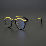Cort Acetate Titanium Glasses Frame Round Frames Southood Yellow black 
