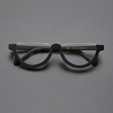 Cyd Retro Semi Circle Acetate Glasses Frame Oval Frames Southood Matte black 