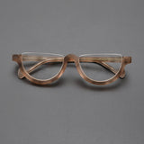 Cyd Retro Semi Circle Acetate Glasses Frame Oval Frames Southood Matte leopard 