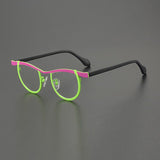 Daley Colorful Titanium Glasses Frame Round Frames Southood Pink Green 