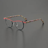 Daley Colorful Titanium Glasses Frame Round Frames Southood Red Black 