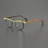 Daley Colorful Titanium Glasses Frame Round Frames Southood Yellow Gray 