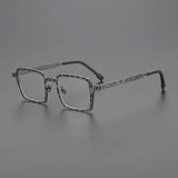 Delron Square Titanium Glasses Frame Rectangle Frames Southood Grey Black 