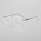 Donnalyn Ultra light Titanium Geometric Glasses Frame Geometric Frames Southood Clear 