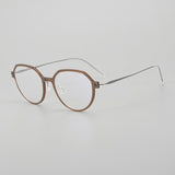 Donnalyn Ultra light Titanium Geometric Glasses Frame Geometric Frames Southood Clear tea 