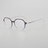 Donnalyn Ultra light Titanium Geometric Glasses Frame Geometric Frames Southood Gradient gray 