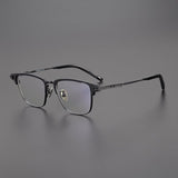 Eboney Titanium Square Glasses Frame Rectangle Frames Southood Black 