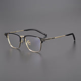 Eboney Titanium Square Glasses Frame Rectangle Frames Southood Black Gold 