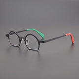 Ellison Retro Round Titanium Optical Glasses Frames Round Frames Southood Black 