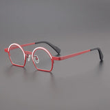 Ellison Retro Round Titanium Optical Glasses Frames Round Frames Southood Gray Red 