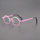 Ellison Retro Round Titanium Optical Glasses Frames Round Frames Southood Green Pink 