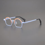 Ellison Retro Round Titanium Optical Glasses Frames Round Frames Southood Orange Blue 