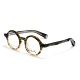 Evan Vintage Acetate Eyeglasses Frame Round Frames Southood Cyan Coffe 