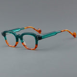 Ford Vintage Rectangle Acetate Glasses Frame Rectangle Frames Southood Green Leopard 