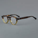 Garey Vintage Acetate Glasses Frame Round Frames Southood Leopard Green 
