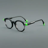 Giggs Vintage Round Acetate Glasses Frame Round Frames Southood Black Green 