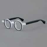 Giusy Round Classical Acetate Eyeglasses Frame Round Frames Southood Black Clear 