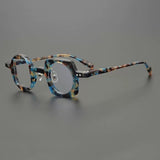 Hagly Vintage Acetate Glasses Frame Geometric Frames Southood Blue Leopard 