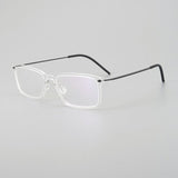 Ismail Ultra light Titanium Geometric Glasses Frame Rectangle Frames Southood Clear 